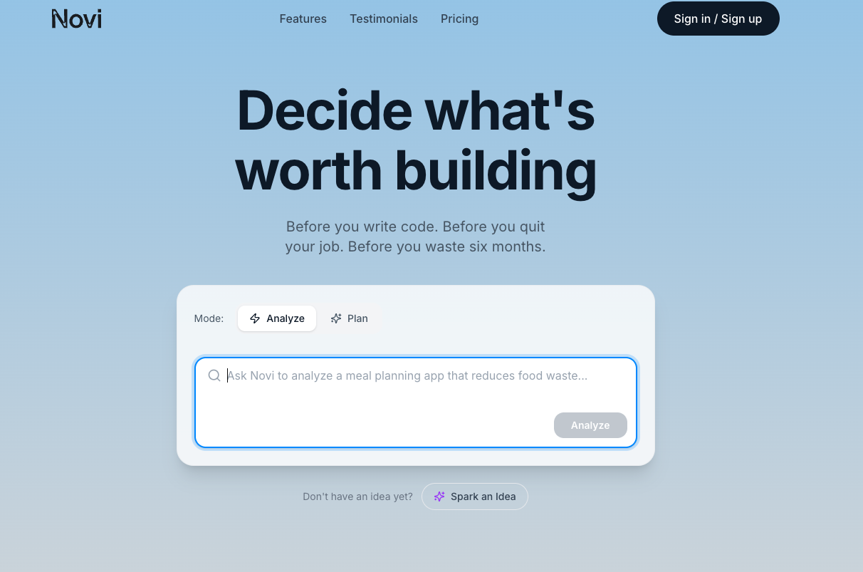 Novi - Startup Ideation Platform